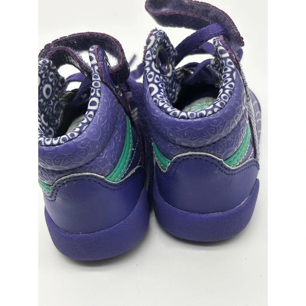 Reebok Freestyle Hi Infant Size 2 Purple Leather High Top Sneakers J05069